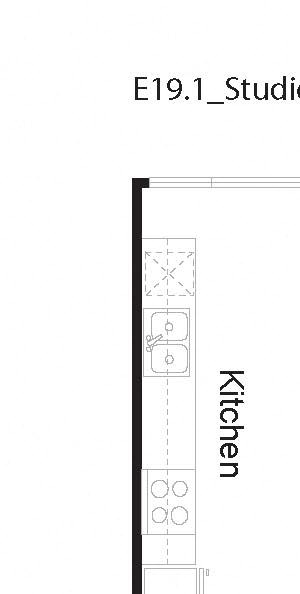 E19.1 Floor Plan E19.1 Studio Loft Floor Plan at 10 and G Apartments in San Diego, CA
